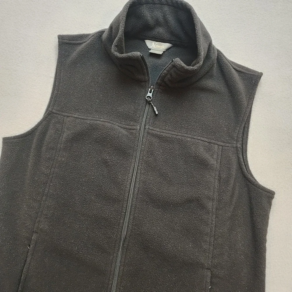 Natural Reflections Bass Pro Shops Men's M Black Fleece Vest Full Zip Outdoor